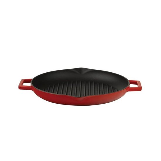 Grill Pan 26 Cm Cast Iron Red LAVA Brand KitchenShop