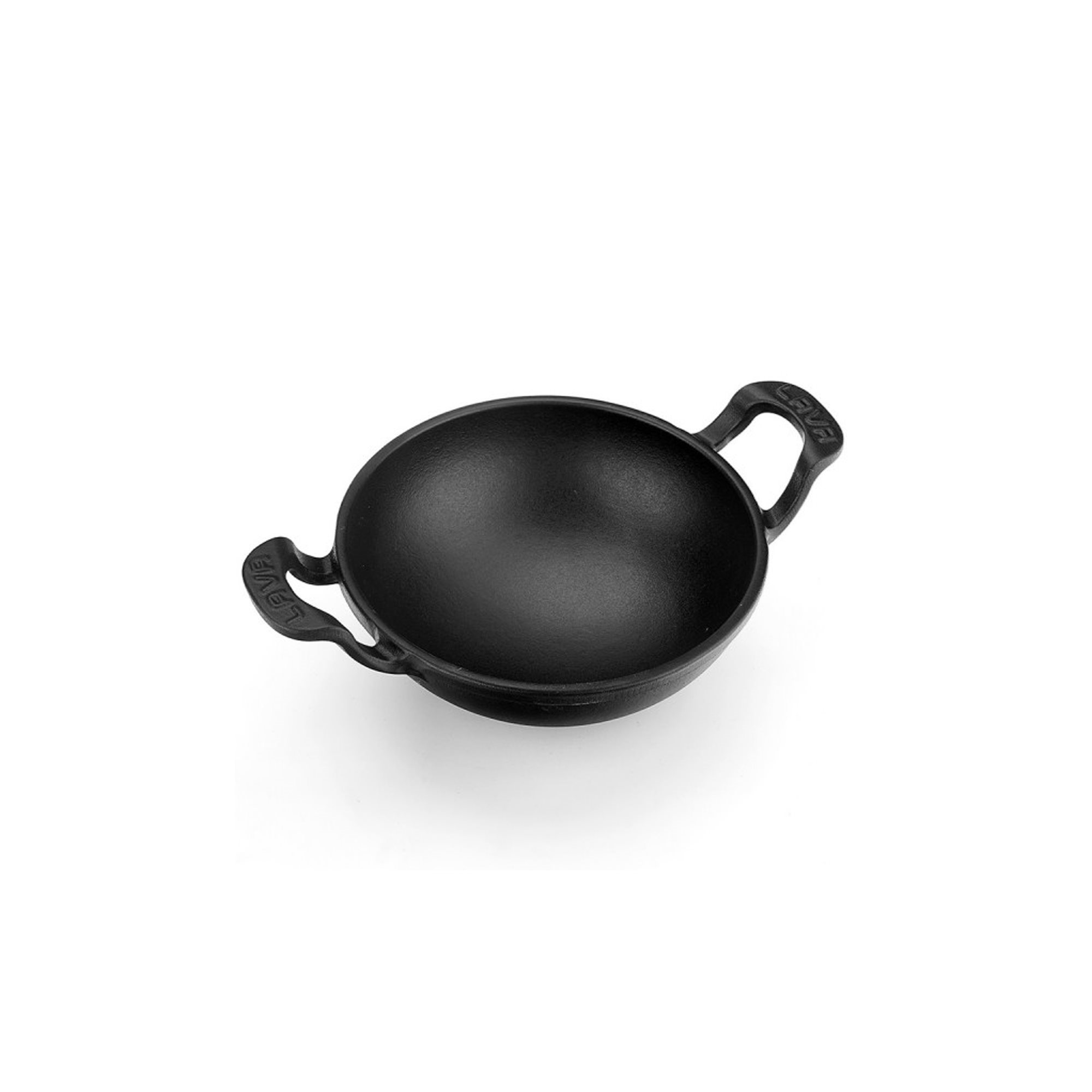 Round Wok Cm Cast Iron Black Lava Brand Kitchenshop