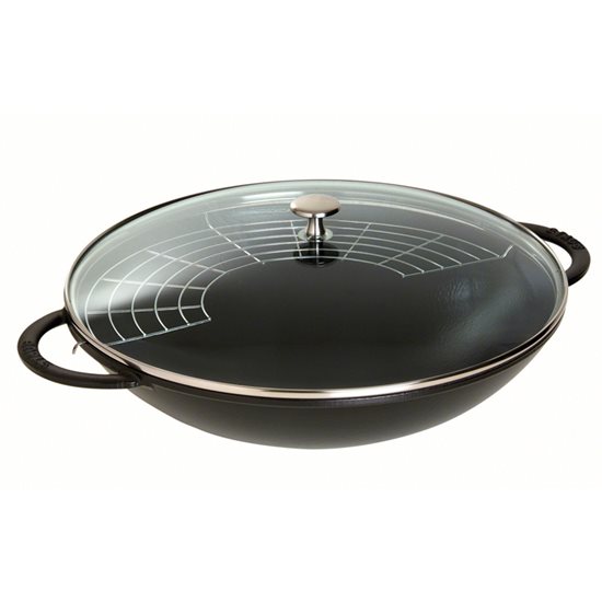 Wok pan, cast iron, 37cm, Black - Staub
