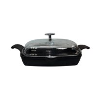 Grill pan with lid, cast iron, 26 x 26 cm, "Glaze" range - LAVA brand