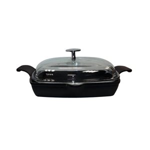 Frying pan with lid, 26 x 26 cm, "Glaze" range, black - LAVA brand