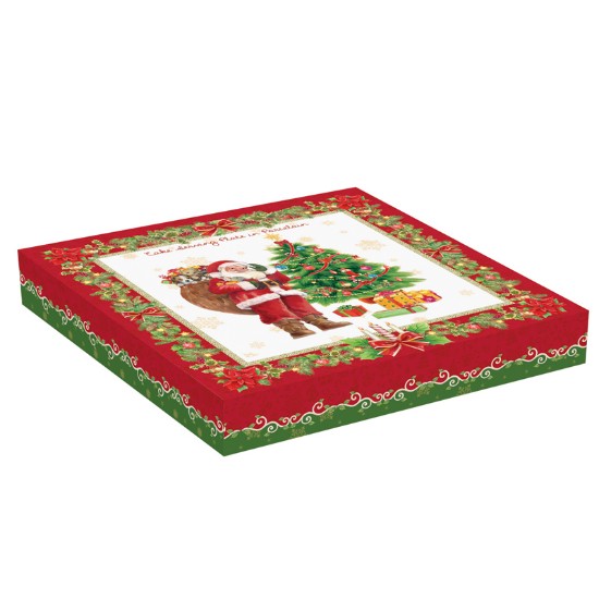 Set platou si paleta tort, portelan, 32 cm, "Vintage Christmas - Tree" - Nuova R2S