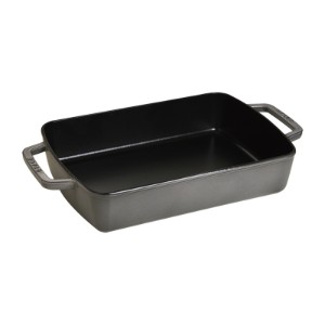 Oven tray, cast iron, 30 × 20 cm, Graphite Grey - Staub