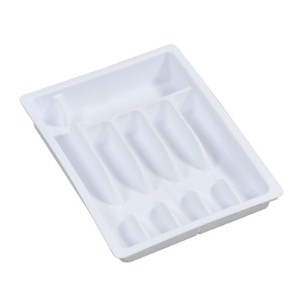 Expandable cutlery tray, plastic, 29 - 50 cm, White - Kesper