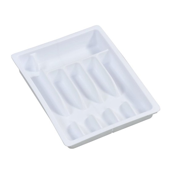 Bandeja de talheres extensível, plástico, 29 - 50 cm, Branco - Kesper