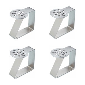 Set of 4 stainless steel tablecloth clips - by Kitchen Craft
