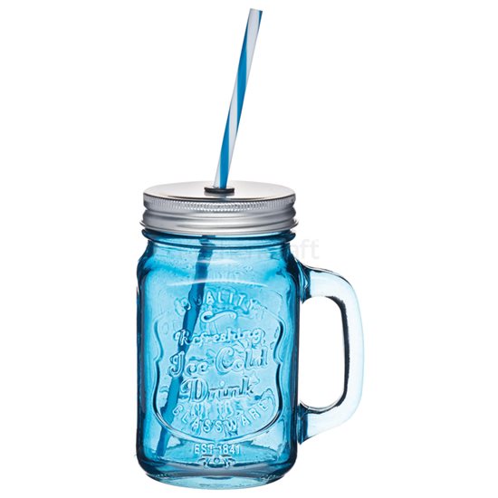 Üveg, szívószálas, 450 ml - Kitchen Craft