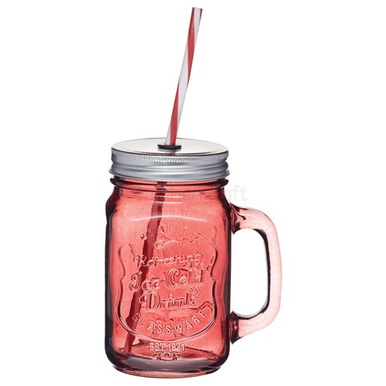 Üveg, szívószálas, 450 ml - Kitchen Craft
