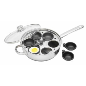 Haşlanmış yumurta tavası, paslanmaz çelik, kapaklı, 26 cm - Kitchen Craft