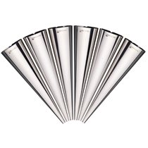 Set of 6 moulds for making pastry cornets, stainless steel - made by Kitchen Craft