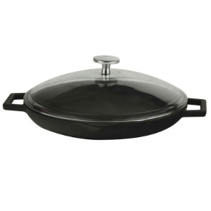 Frying pan with lid, 30 cm, "Glaze" range, black - LAVA brand