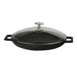 Frying pan with lid, 26 cm, "Glaze" range, black - LAVA brand
