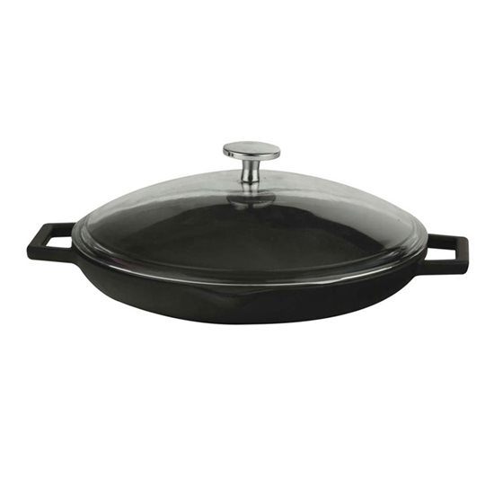 Сковорода с крышкой, 26 см, серия "Глазурь", черная - бренд LAVA