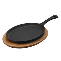 Oval frying pan for Fajita, 17 x 23 cm, cast iron - LAVA brand