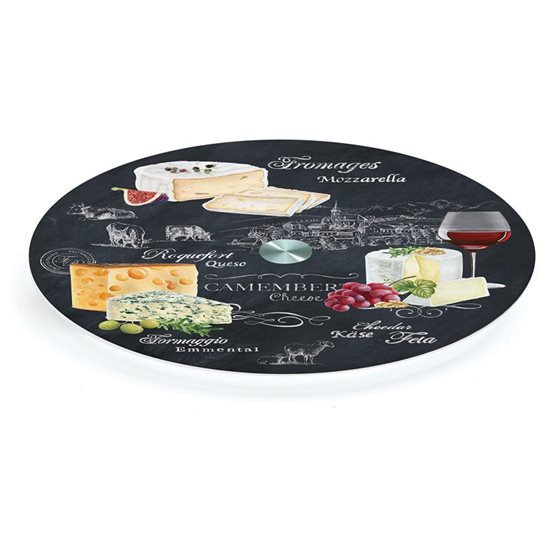 Rotujúci tanier "World of Cheese" na servírovanie syra, 32 cm - Nuova R2S