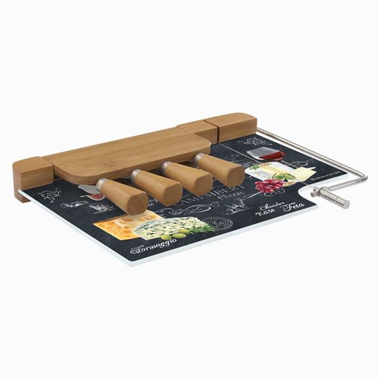 "World of cheese" 6-piece cheeses serving set, 31.5x20 cm - Nuova R2S
