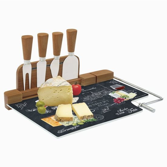 "World of cheese" 6-piece cheeses serving set, 31.5x20 cm - Nuova R2S