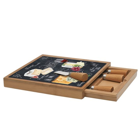 "World of cheese" 6-piece set for cheeses serving, 25 x 25 cm - Nuova R2S