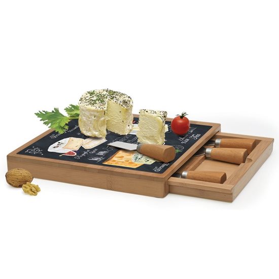 "World of cheese" 6-piece set for cheeses serving, 25 x 25 cm - Nuova R2S
