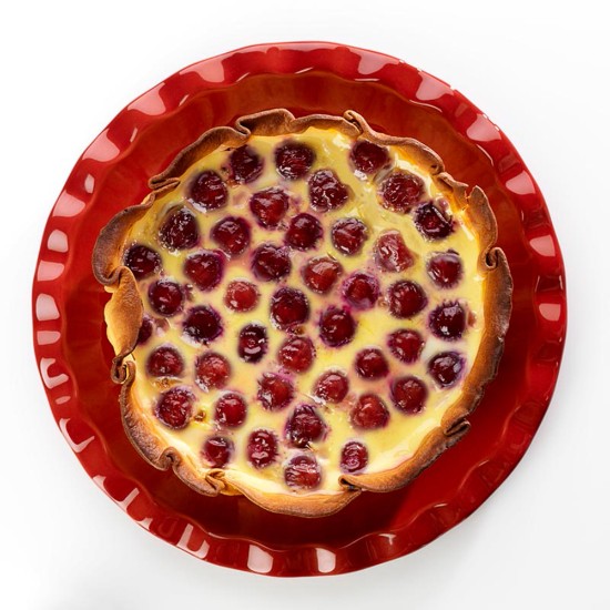 Pie baking dish, ceramic, 26 cm/1.2L, Burgundy - Emile Henry