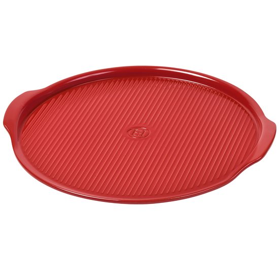 Pizza tray, ceramic, 40cm, Burgundy - Emile Henry