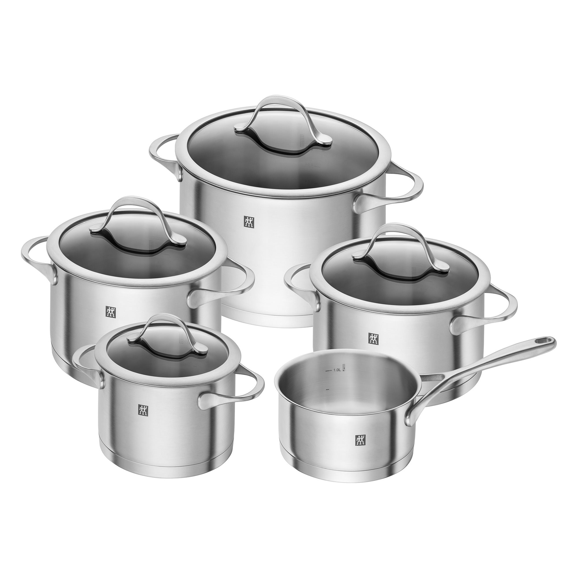 9-piece cookware set, stainless steel, Astra - Korkmaz