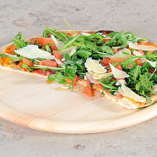 Tallerken til servering av pizza, 32 cm, gummitre - Kesper