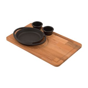 Cast iron platter with tray, 25 x 39.5 cm - LAVA brand