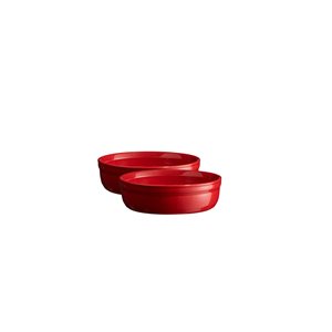 Set of 2 Creme Brulee plates, ceramic, 12 cm, Burgundy - Emile Henry