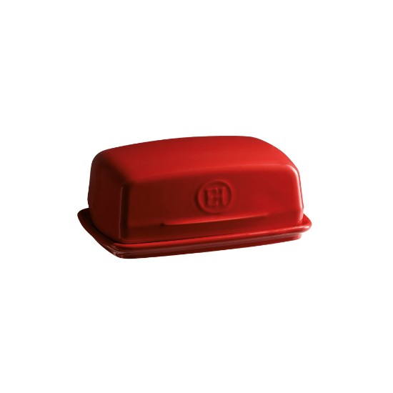 Butter dish, ceramic, 17 x 11.5 cm, Burgundy - Emile Henry