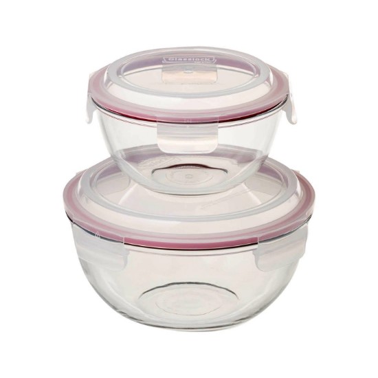 Conjunto de recipientes de armazenamento de alimentos, 2 peças, 1 L e 2 L - Glasslock