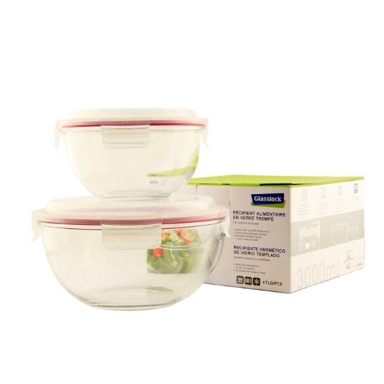 Food storage containers set, 2 pieces, 1 L and 2 L - Glasslock