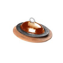 Oval serve dish, 28 x 20 cm, with stand - LAVA