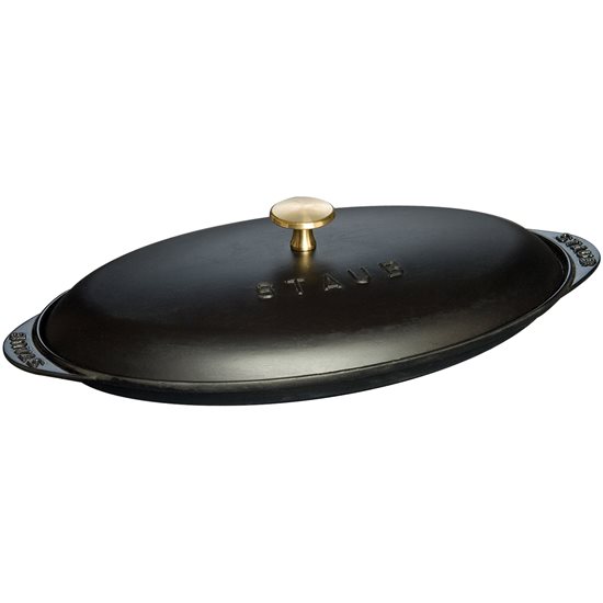 Ovális öntöttvas sütőedény, tetővel, 31cm/0.7L, Black - Staub