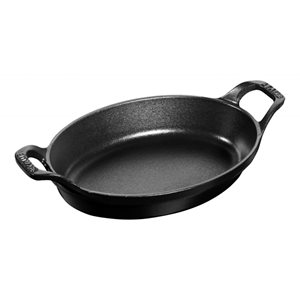 Oval oven dish, cast iron, 28 cm, Black - Staub