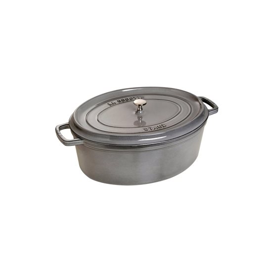 Oval Cocotte cooking pot, cast iron, 17 cm/1L, Graphite Grey - Staub