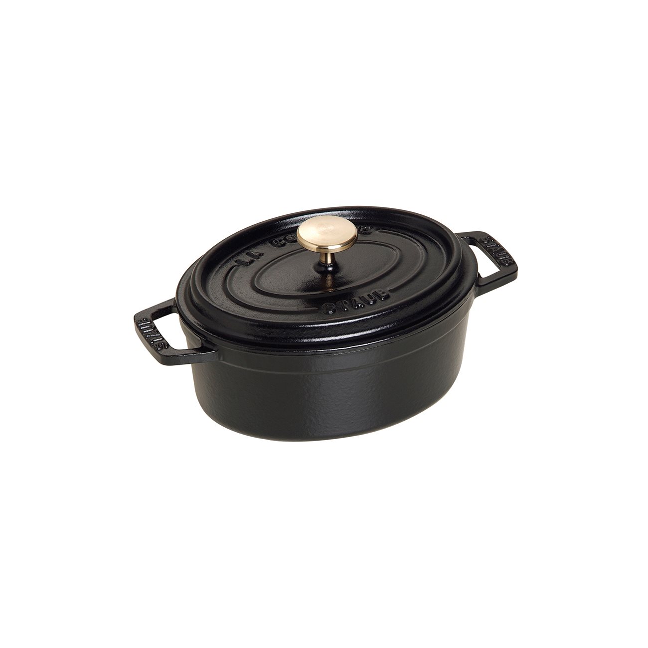 Cocotte oval cooking pot made of cast iron 15 cm /0,6 l, <<Black