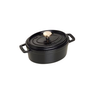 "Cocotte" oval cooking pot made of cast iron 15 cm /0,6 l, <<Black>> - Staub 