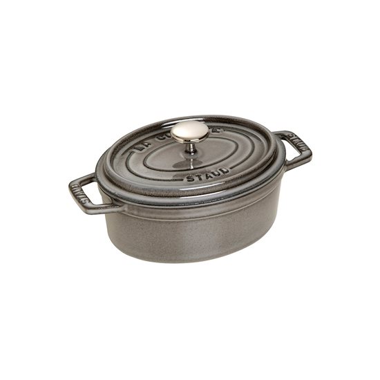 Ovalni Cocotte lonac za kuhanje, lijevano željezo, 15cm/0,6L, Graphite Grey - Staub