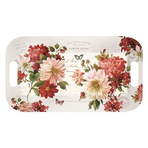 Dienblad met ansichtkaart bloemmotief, 40 x 21 cm - Nuova R2S