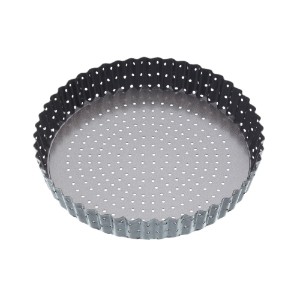 Perforated tart tray, steel, 25 cm - Kitchen Craft