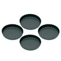 Set 4 teglie per mini-crostate, acciaio, 10 cm - Kitchen Craft