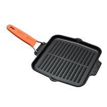 Grill pan, 21 x 21 cm, orange handle - LAVA brand