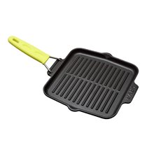Grill pan, 21 x 21 cm, yellow handle - LAVA brand