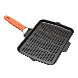 Grill pan, 21 x 30 cm, orange handle - LAVA brand