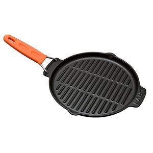 Round grill pan, 23 cm, orange handle - LAVA brand