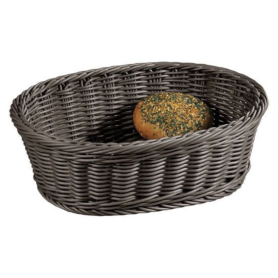 Cesta de pão oval, 29,5 x 23 cm, plástico, Cinzento - Kesper