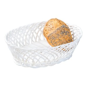 Oval ekmek sepeti, 31 x 23,5 cm, plastik, Beyaz - Kesper