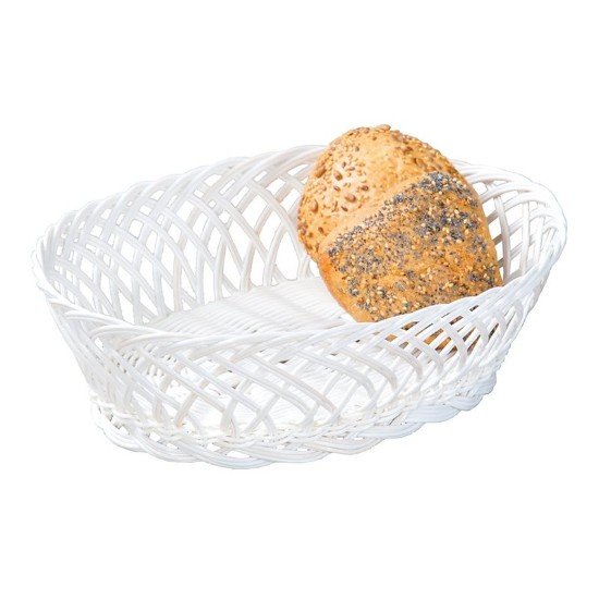 Basket tal-ħobż ovali, 31 x 23.5 cm, plastik, Abjad - Kesper