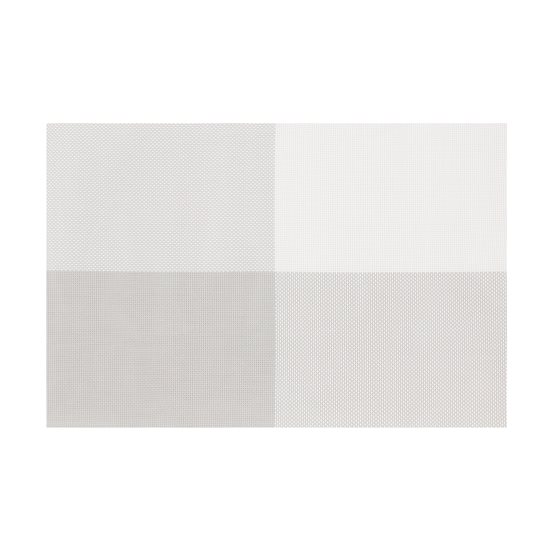 Set of 4 placemats, 45 × 30 cm, white/grey